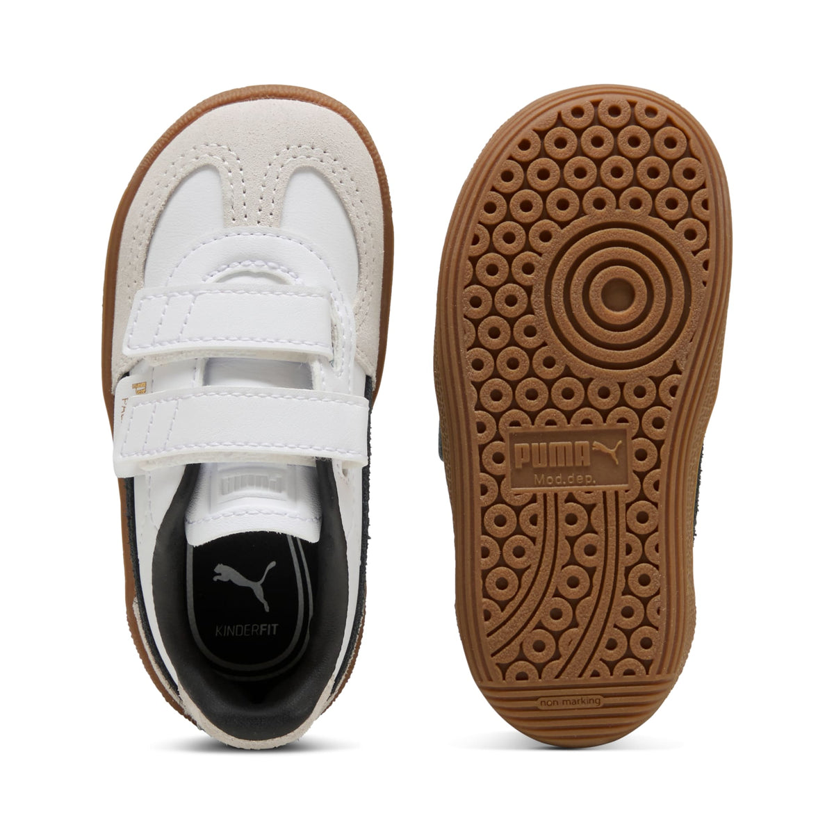 5 Colores, Tenis Palermo lth V para infantes – PUMA White-Vapor Gray-Gum – vista 4