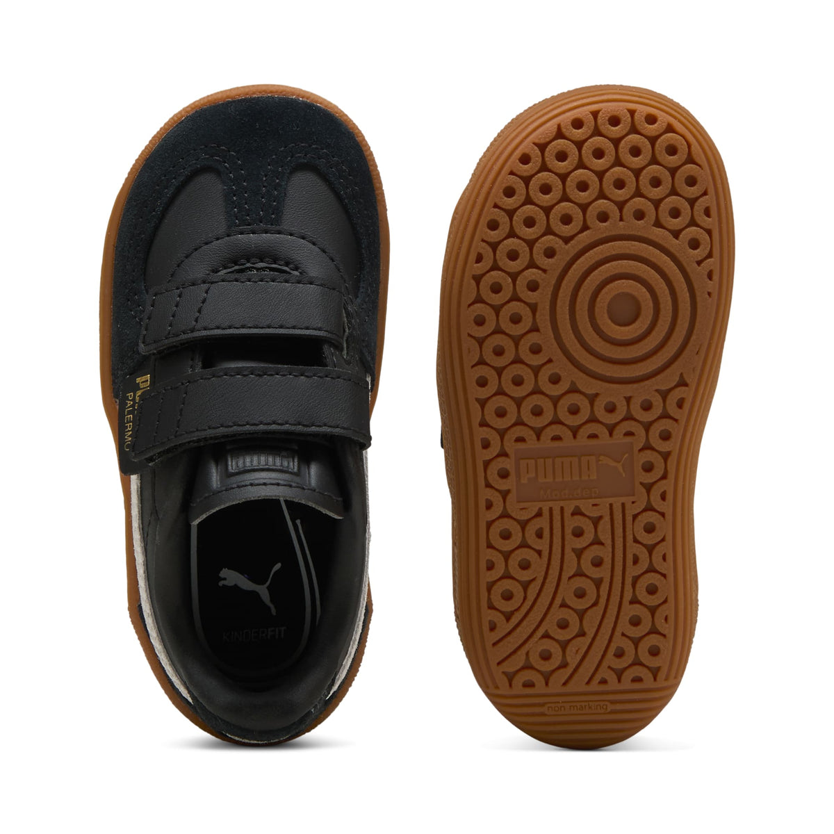 5 Colores, Tenis Palermo lth V para infantes – PUMA Black-Feather Gray-Gum – vista 4