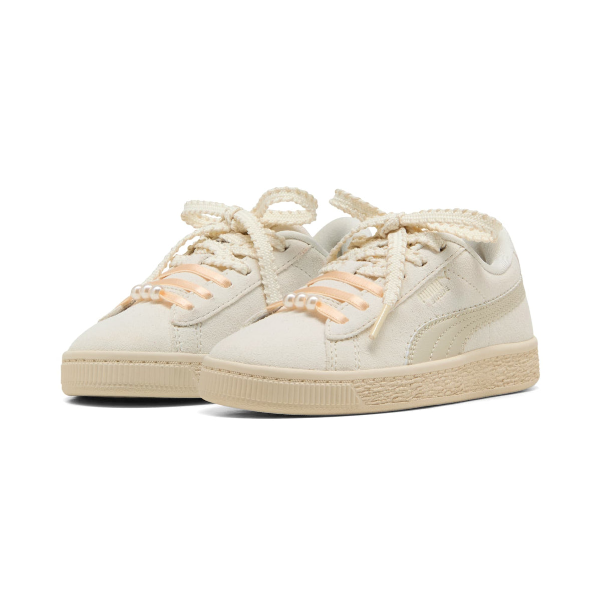 2 Colores, Tenis Suede Bloom para niños pequeños – Frosted Ivory-Silver Fog – vista 2