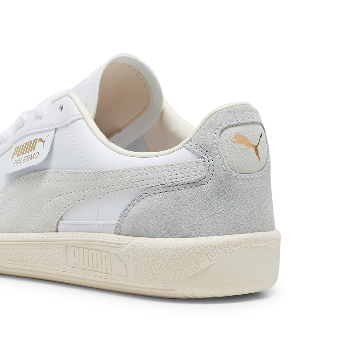 4 Colores, Tenis adolescentes de cuero Palermo – PUMA White-Cool Light Gray-Sugared Almond – vista 5