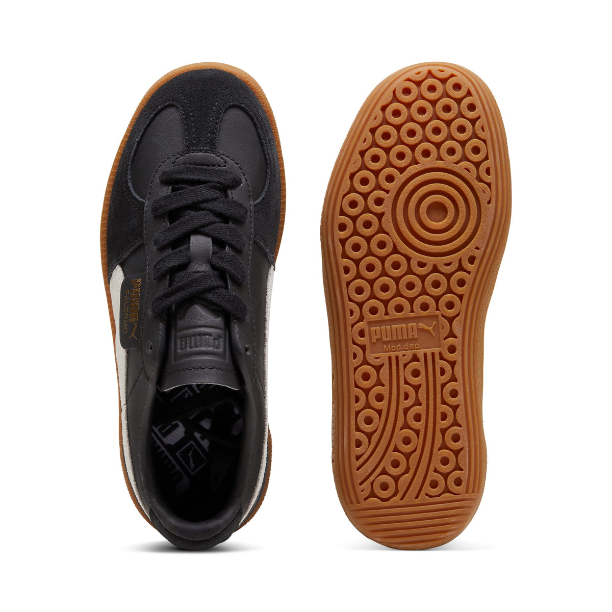 4 Colores, Tenis adolescentes de cuero Palermo – PUMA Black-Feather Gray-Gum – vista 6