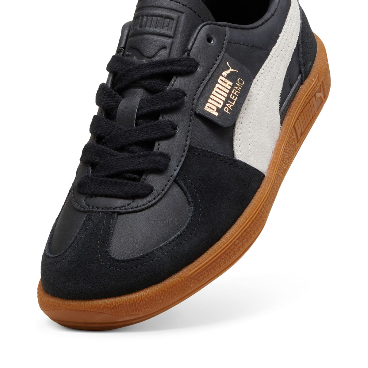 4 Colores, Tenis adolescentes de cuero Palermo – PUMA Black-Feather Gray-Gum – vista 8