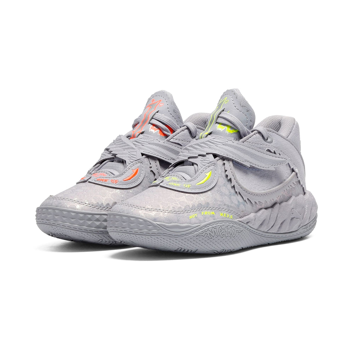 Tenis de baloncesto metálicos para niños MB.05 – Vibrant Silver-Yellow Alert-Glowing Red – vista 2