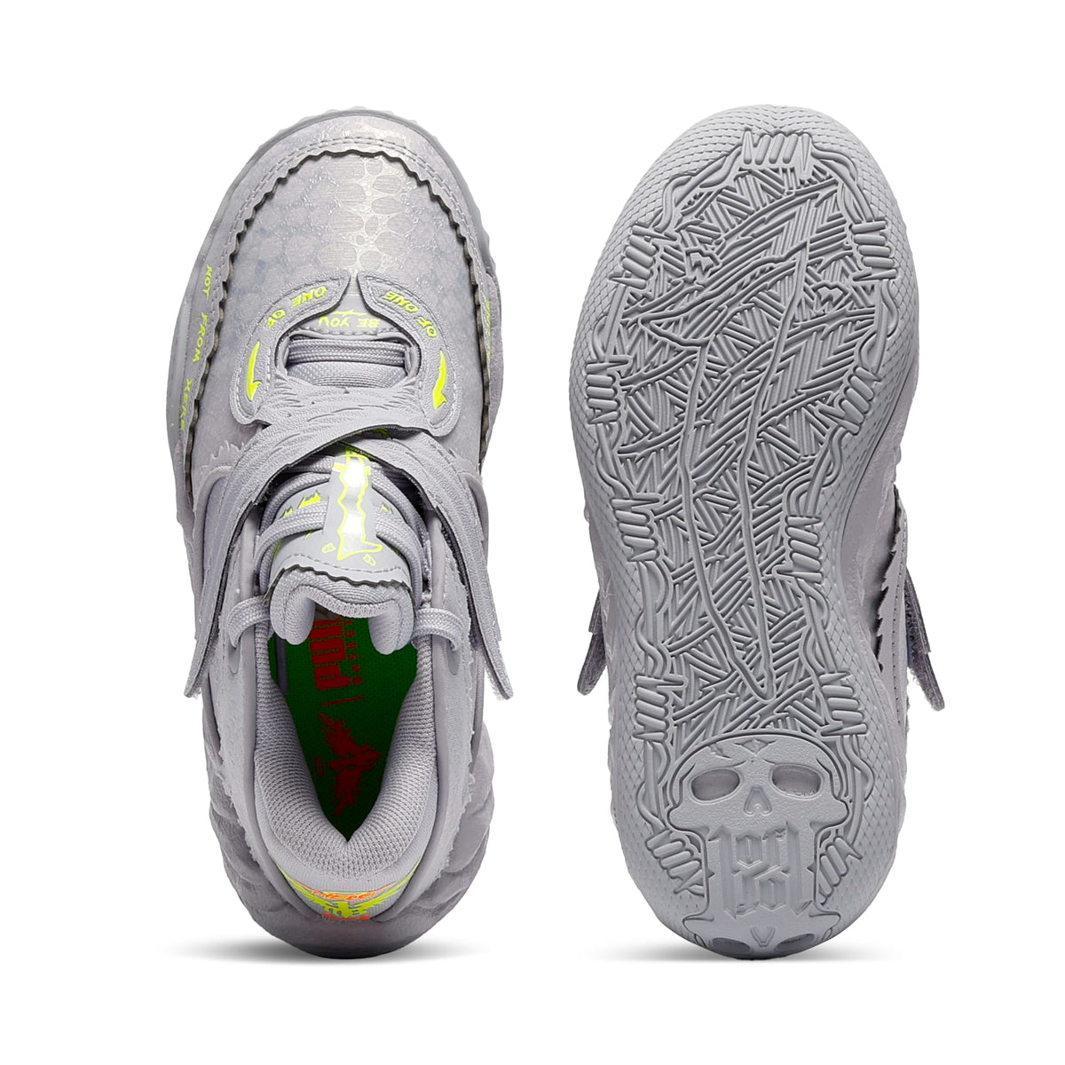 Tenis de baloncesto metálicos para niños MB.05 – Vibrant Silver-Yellow Alert-Glowing Red – vista 4