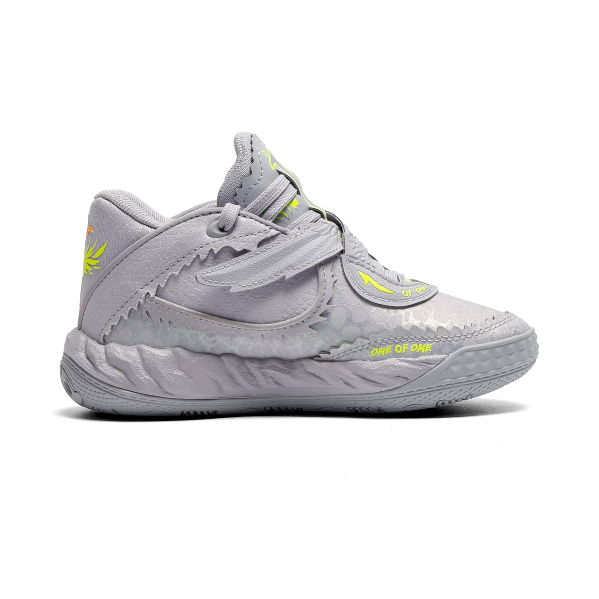 Tenis de baloncesto metálicos para niños MB.05 – Vibrant Silver-Yellow Alert-Glowing Red – vista 5
