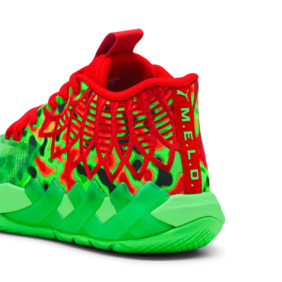 Tenis de baloncesto para niños grandes PUMA x LAMELO BALL MB.01 – Fluro Green Pes-PUMA Red – vista 3