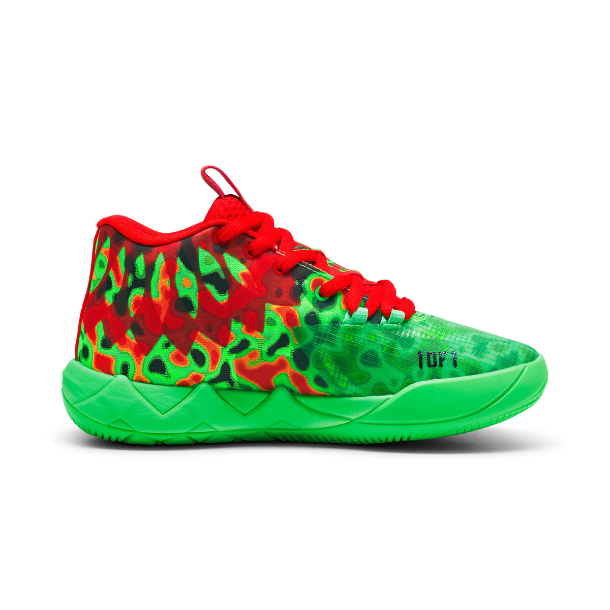 Tenis de baloncesto para niños grandes PUMA x LAMELO BALL MB.01 – Fluro Green Pes-PUMA Red – vista 5