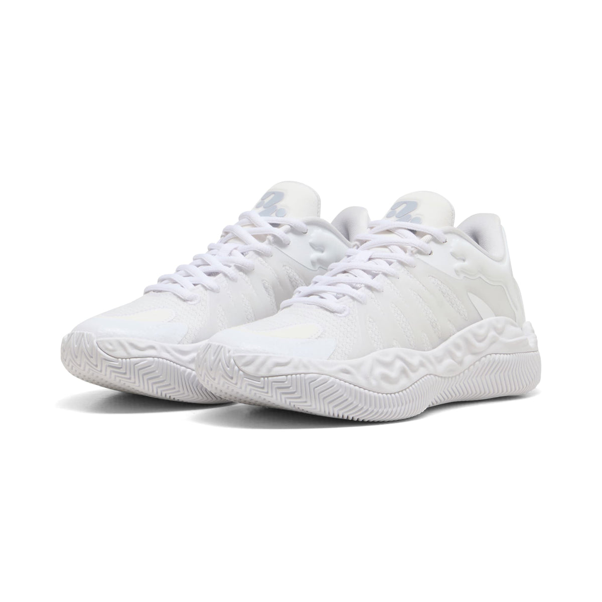 3 Colores, Tenis de basquetbol juveniles Hali 1 – PUMA White-Vibrant Silver – vista 2