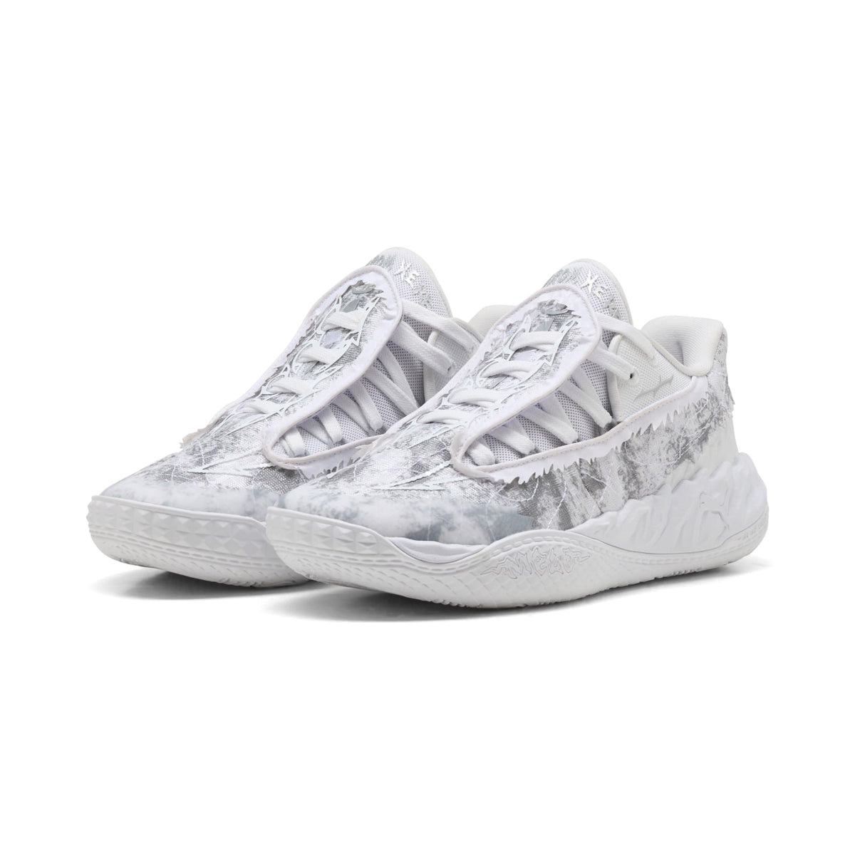 3 Colores, Tenis de basquetbol juveniles MB.05 Lo Team – PUMA White-Gray Echo – vista 2
