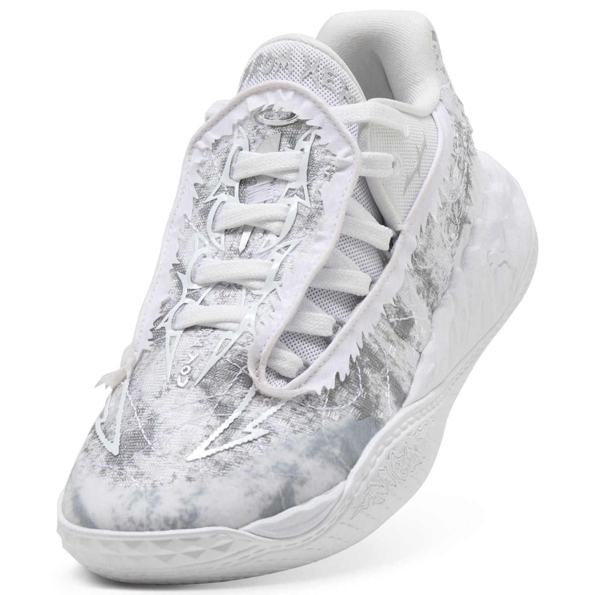 3 Colores, Tenis de basquetbol juveniles MB.05 Lo Team – PUMA White-Gray Echo – vista 6