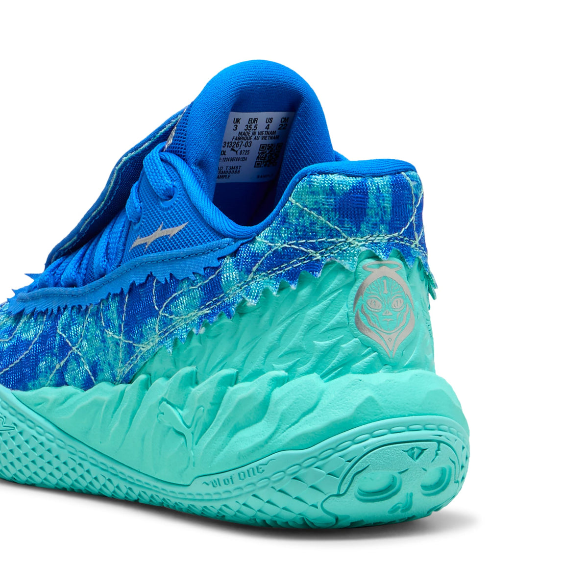 3 Colores, Tenis de basquetbol juveniles MB.05 Lo Team – Ultra Blue-Intense Mint – vista 3