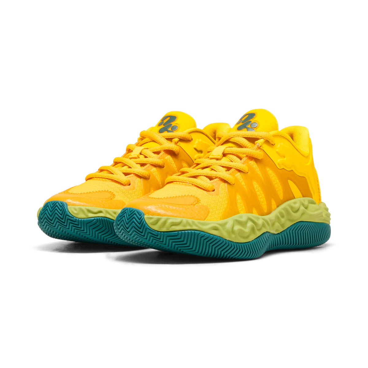 Tenis de basquetbol para niños HALI 1 Mid – Mustard Seed-Sea Kelp – vista 2