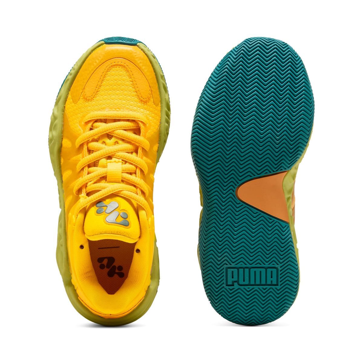Tenis de basquetbol para niños HALI 1 Mid – Mustard Seed-Sea Kelp – vista 4