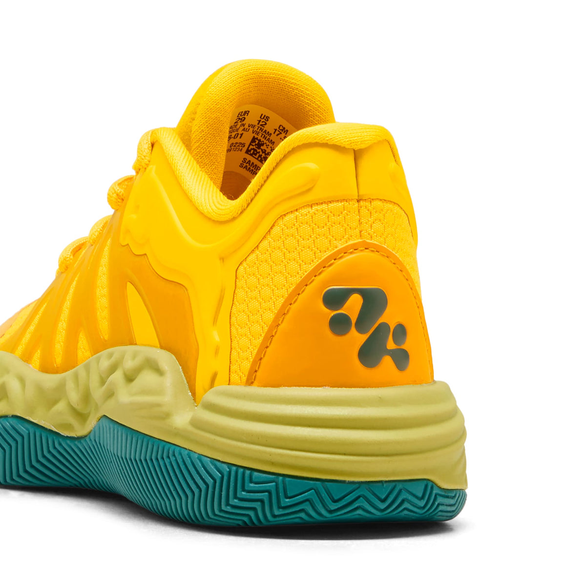 Tenis de basquetbol para niños HALI 1 Mid – Mustard Seed-Sea Kelp – vista 3