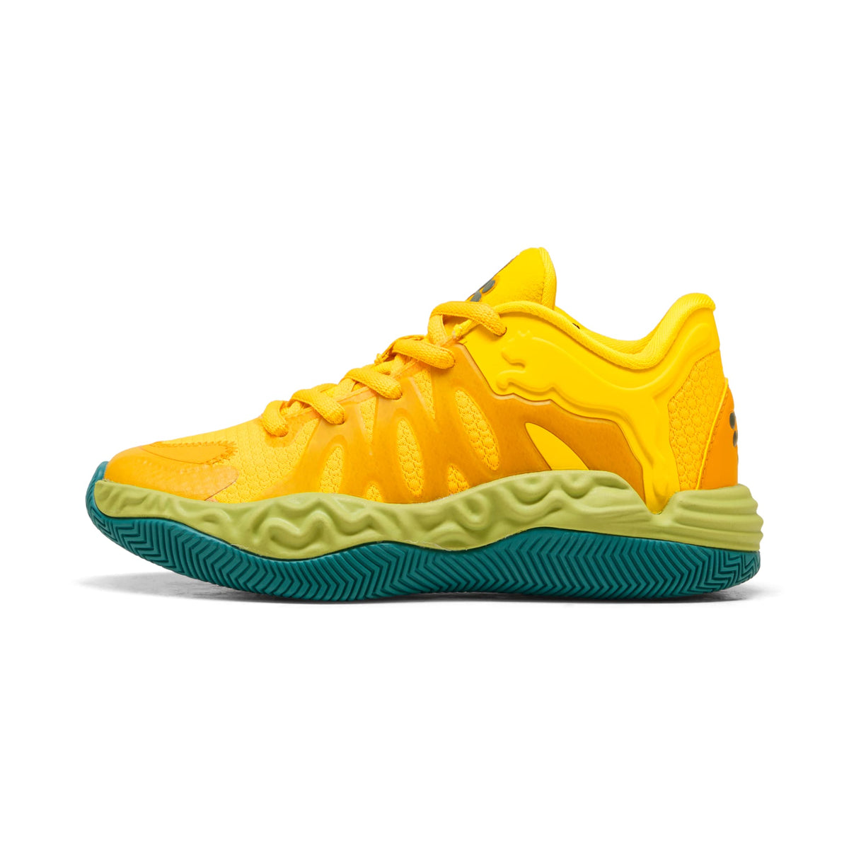 Tenis de basquetbol para niños HALI 1 Mid – Mustard Seed-Sea Kelp – vista 1