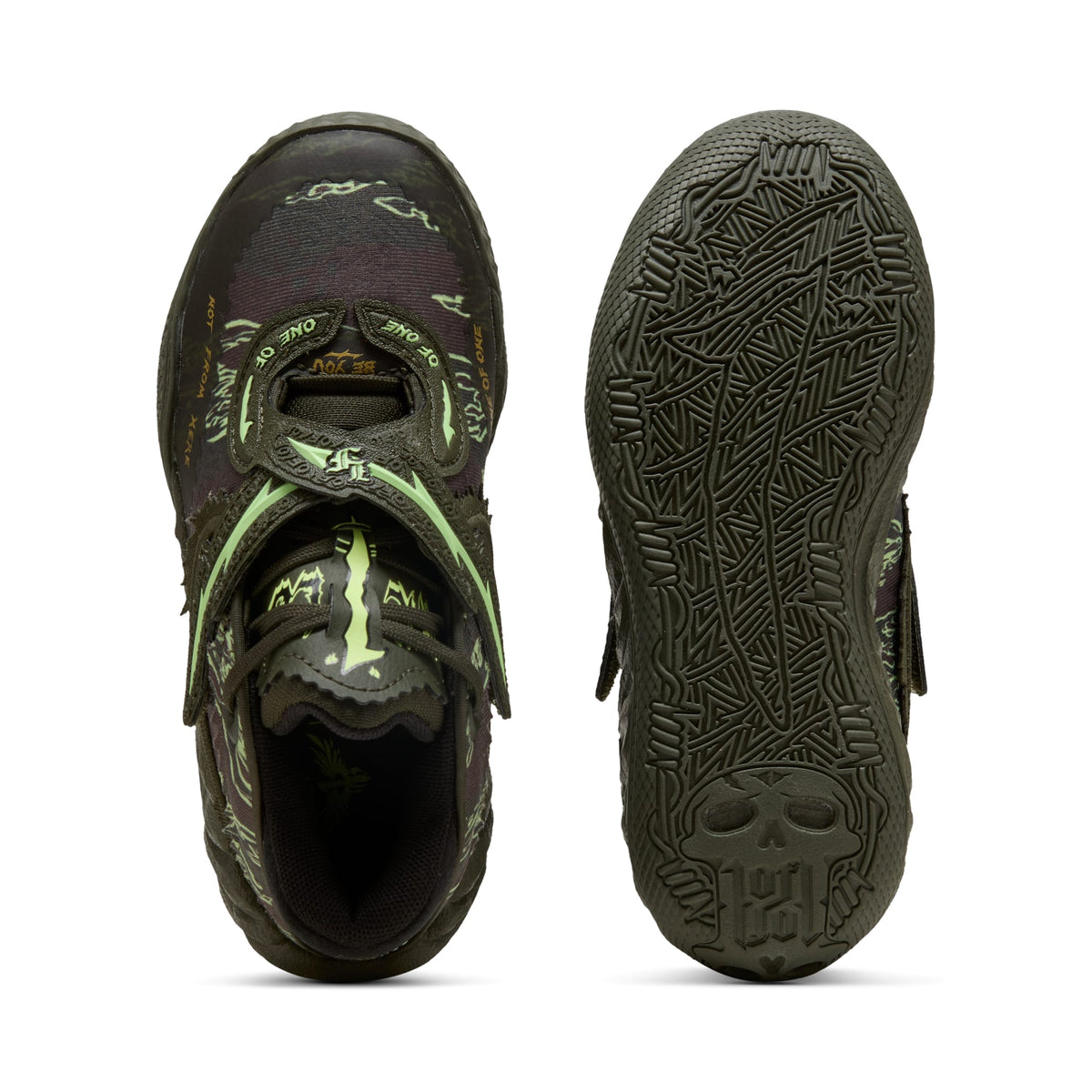 Tenis de basquetbol para niños MB.05 Camo – Dark Olive-Fizzy Light-PUMA Black – vista 4