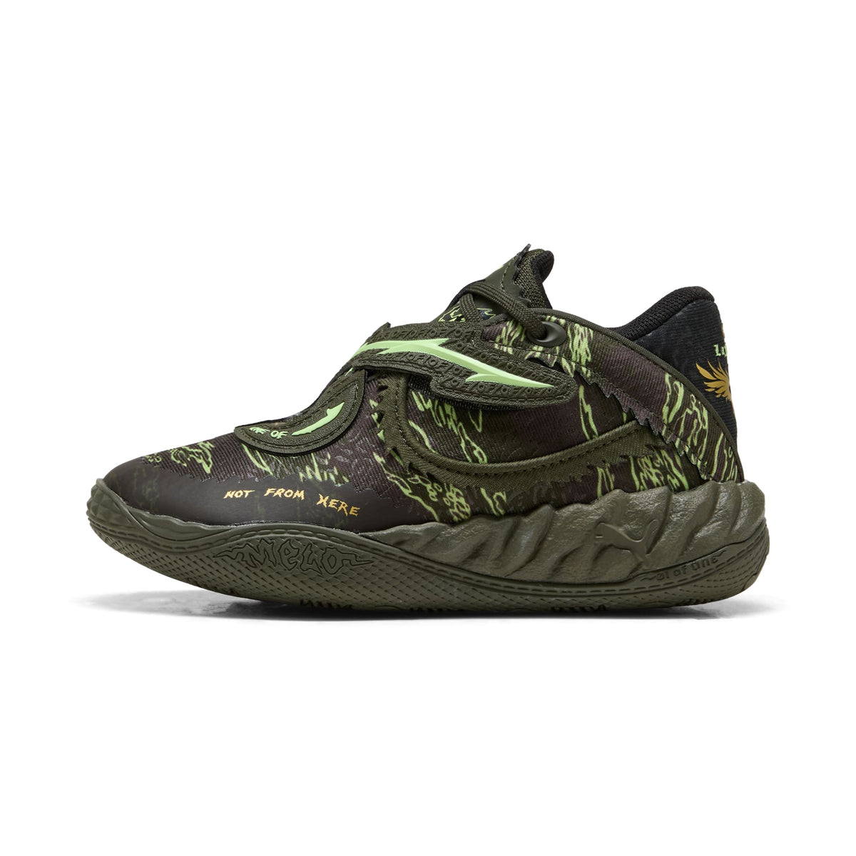 Tenis de basquetbol para niños MB.05 Camo – Dark Olive-Fizzy Light-PUMA Black – vista 1