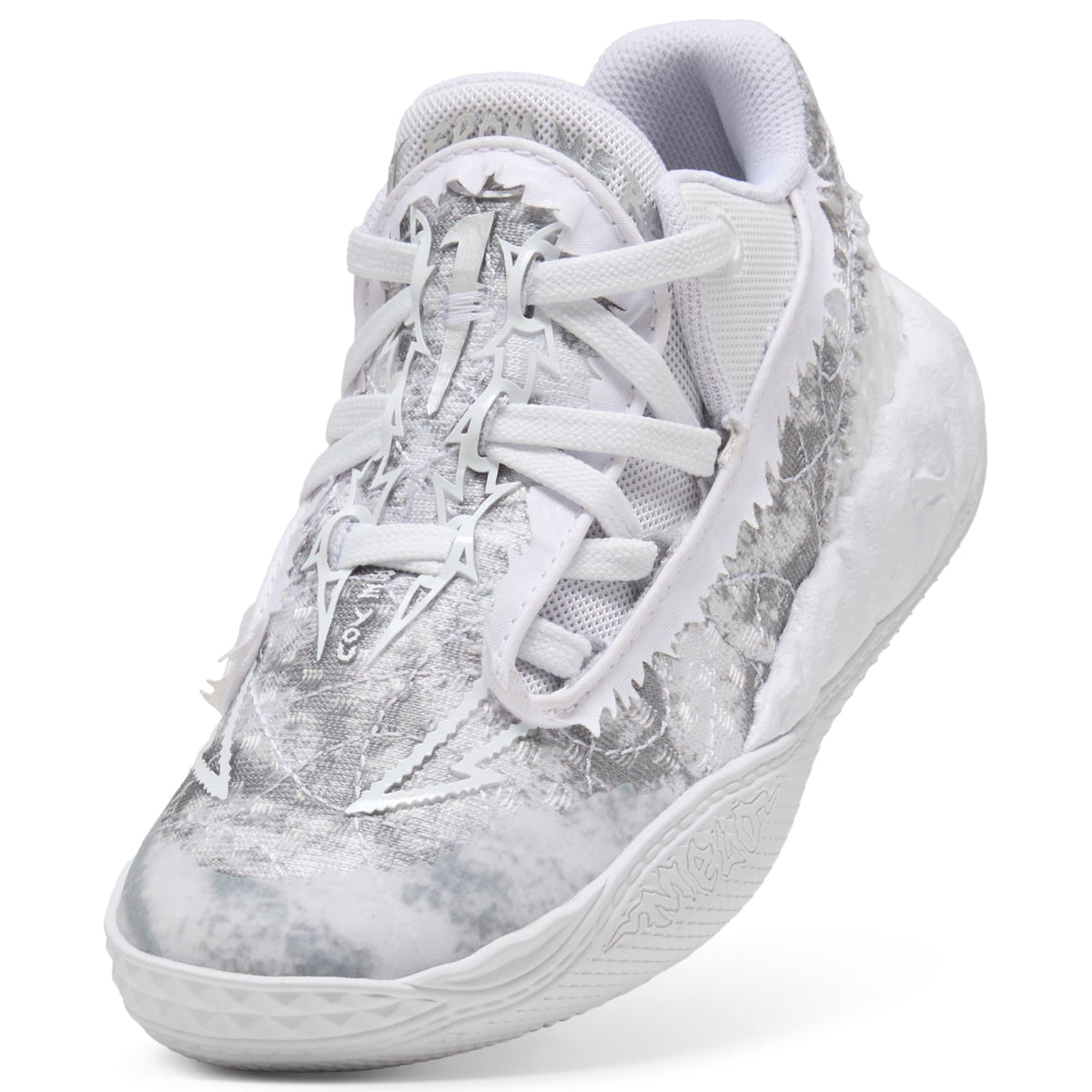 Tenis de basquetbol para niños MB.05 Team – PUMA White-Gray Echo – vista 6