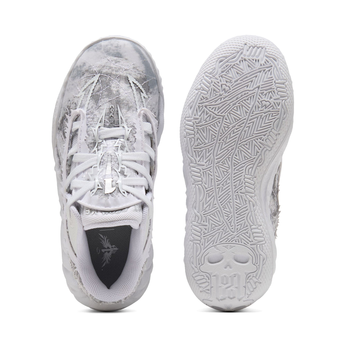 Tenis de basquetbol para niños MB.05 Team – PUMA White-Gray Echo – vista 4