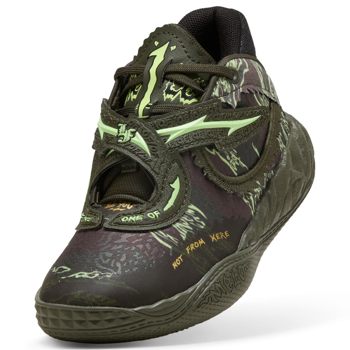 Tenis de basquetbol para niños MB.05 Camo – Dark Olive-Fizzy Light-PUMA Black – vista 6