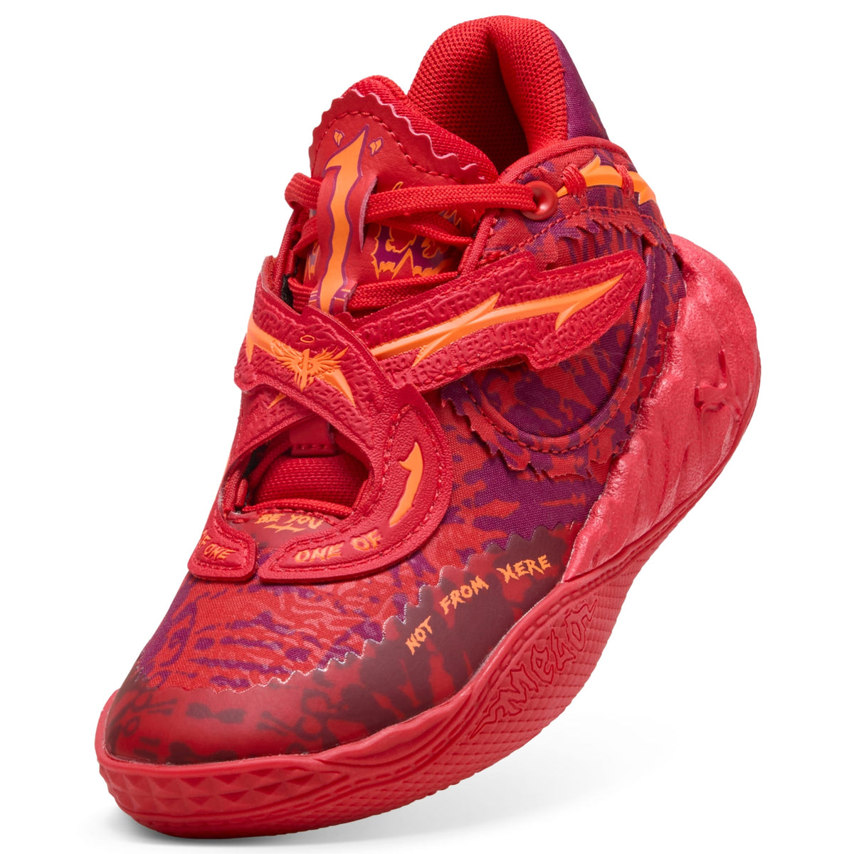 Tenis de basquetbol para niños PUMA x LAMELO BALL MB.05 Crowd Surf – PUMA Red-Magenta Gleam-Fluro Orange Pes – vista 6