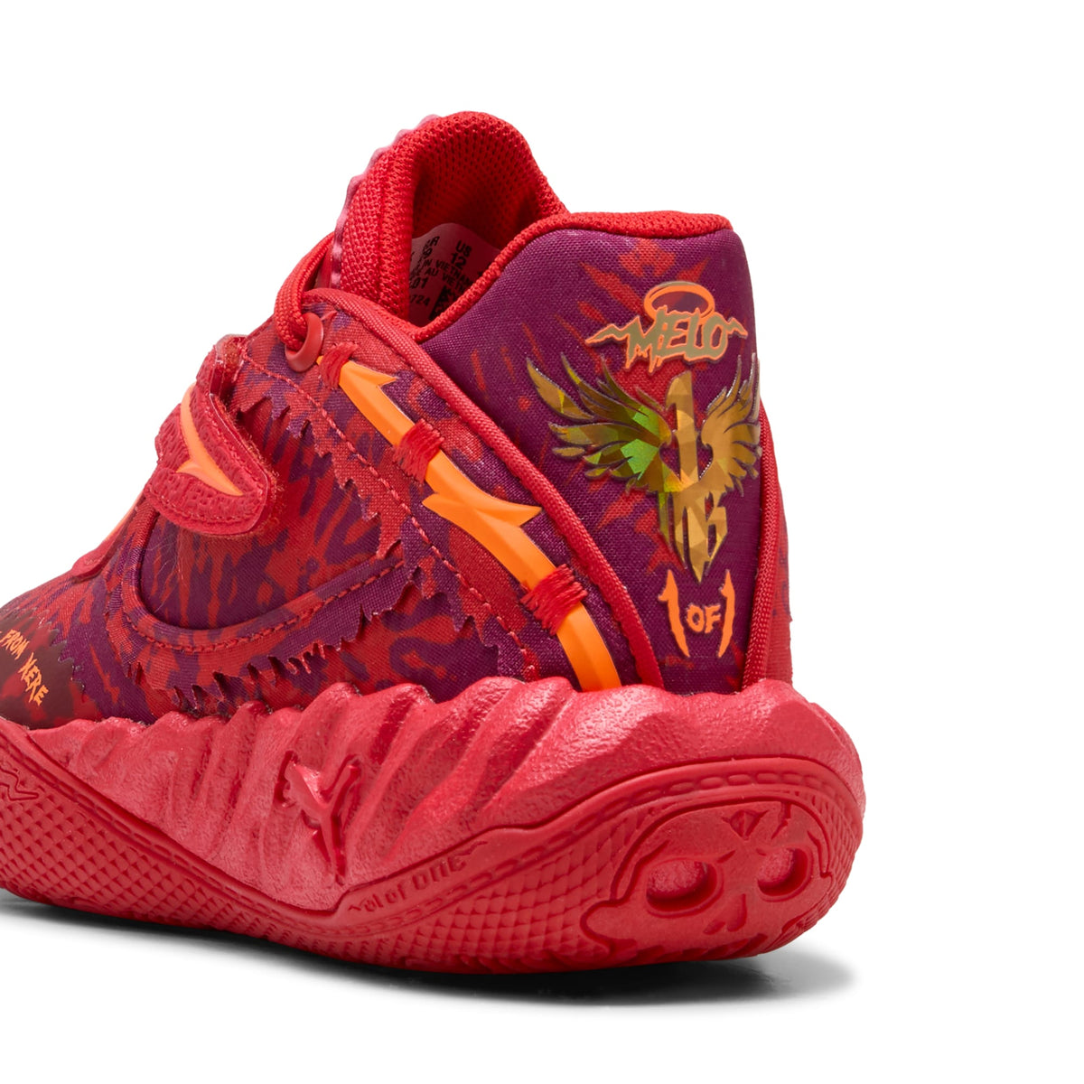 Tenis de basquetbol para niños PUMA x LAMELO BALL MB.05 Crowd Surf – PUMA Red-Magenta Gleam-Fluro Orange Pes – vista 3
