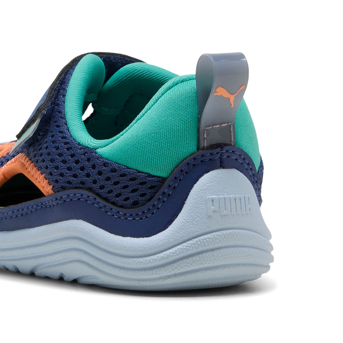 2 Colores, Tenis infantiles Easy On PUMA Kitten Summer – Blue Jewel-Vibrant Green-Melon Glow – vista 3