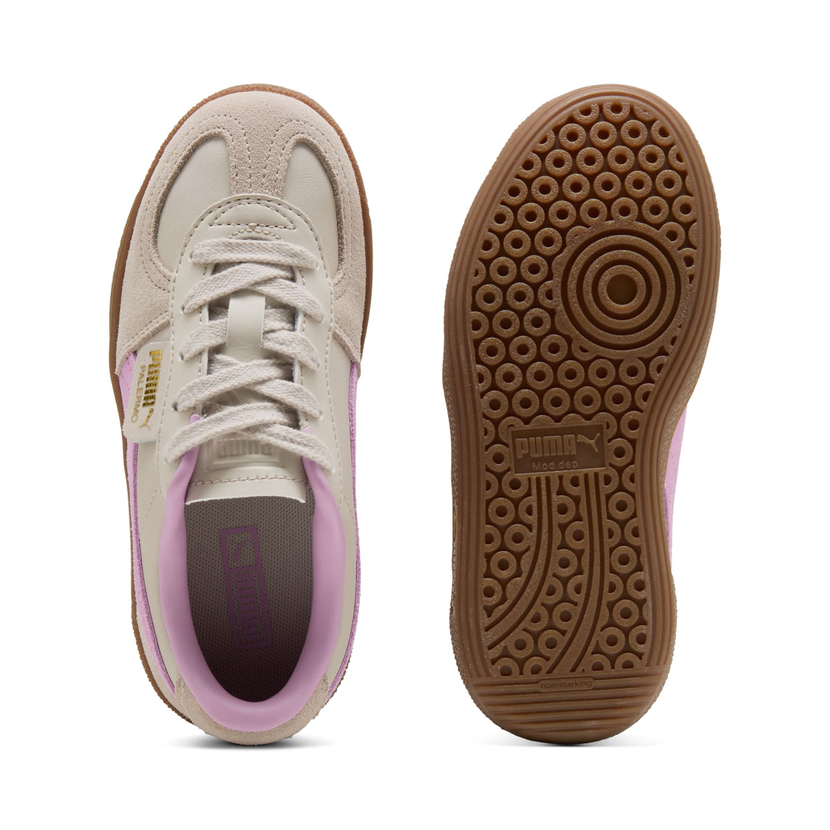 4 Colores, Tenis infantiles de cuero Palermo – Silver Fog-Mauve Glow – vista 4