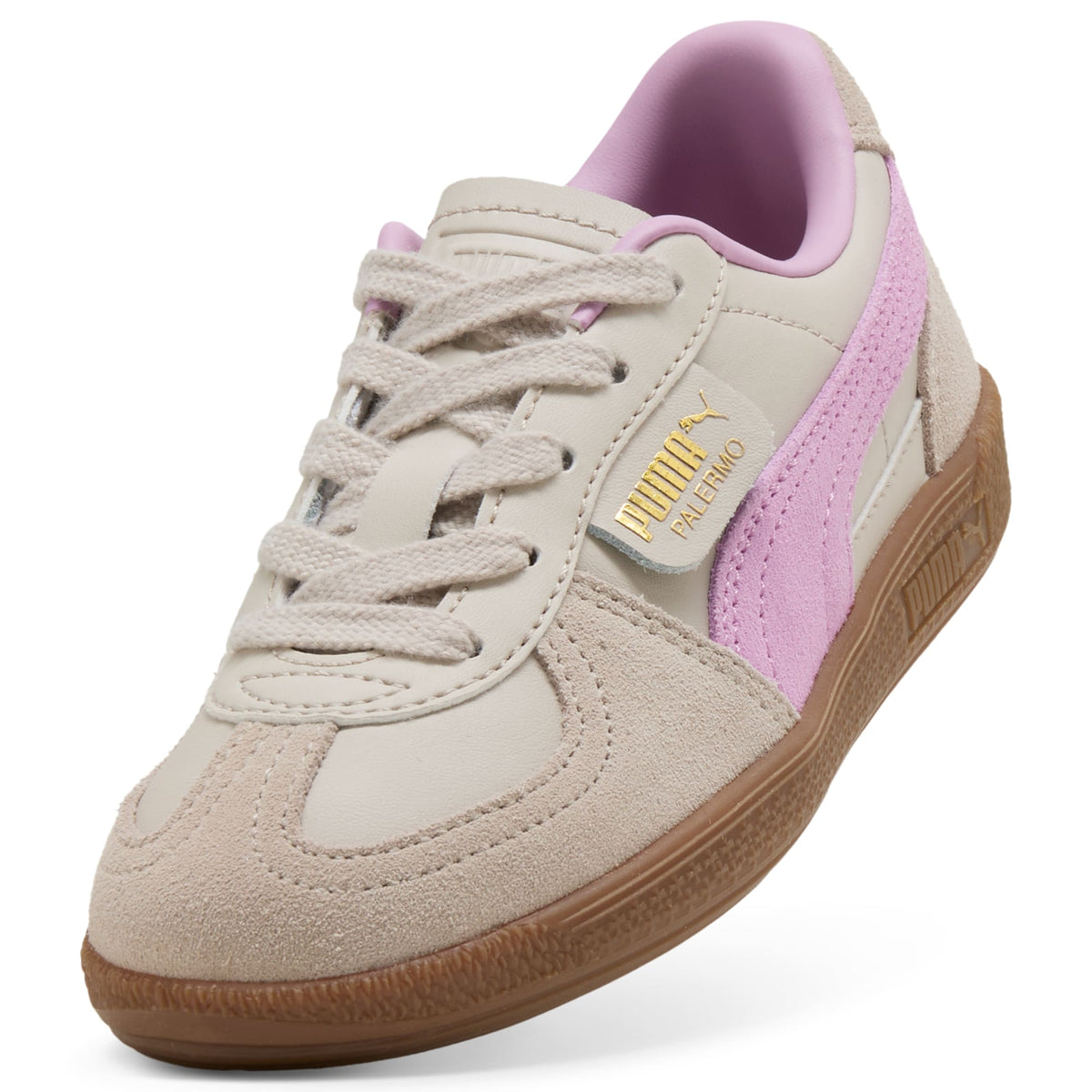 4 Colores, Tenis infantiles de cuero Palermo – Silver Fog-Mauve Glow – vista 6