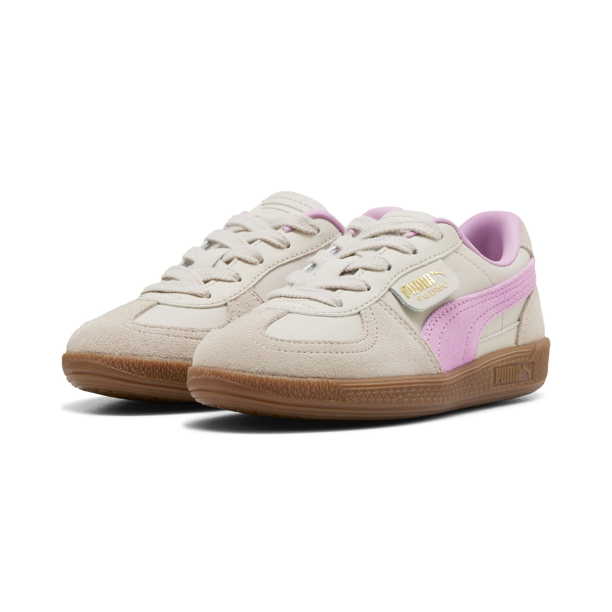 4 Colores, Tenis infantiles de cuero Palermo – Silver Fog-Mauve Glow – vista 2