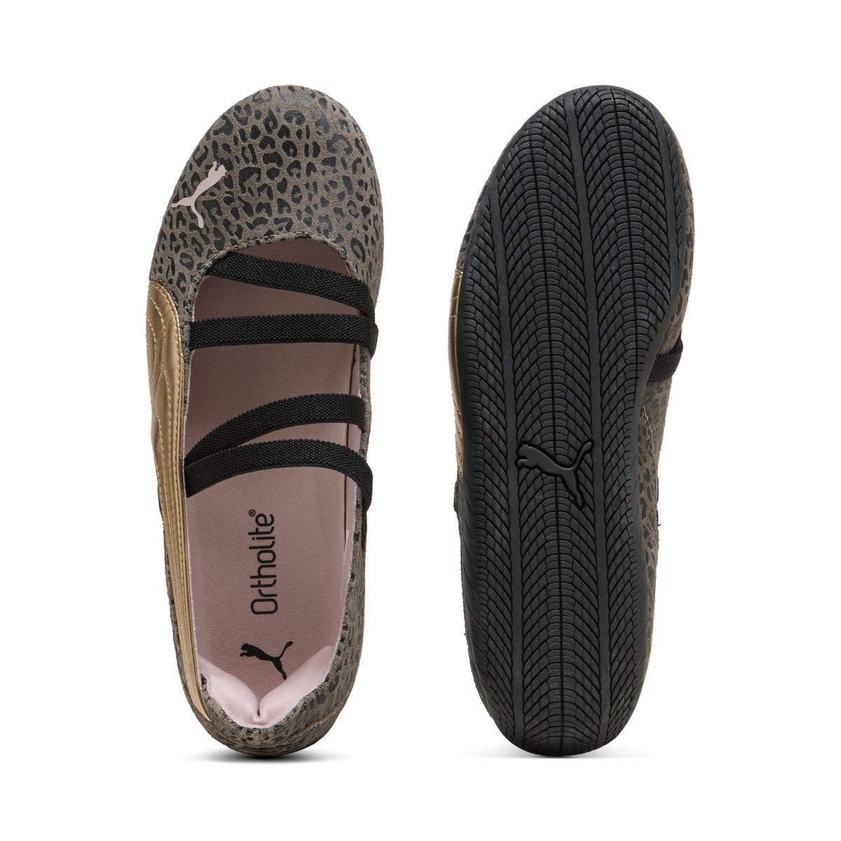 Tenis juvenil Speed Ballet LeoGirl – Matte Bronze-PUMA Gold – vista 6