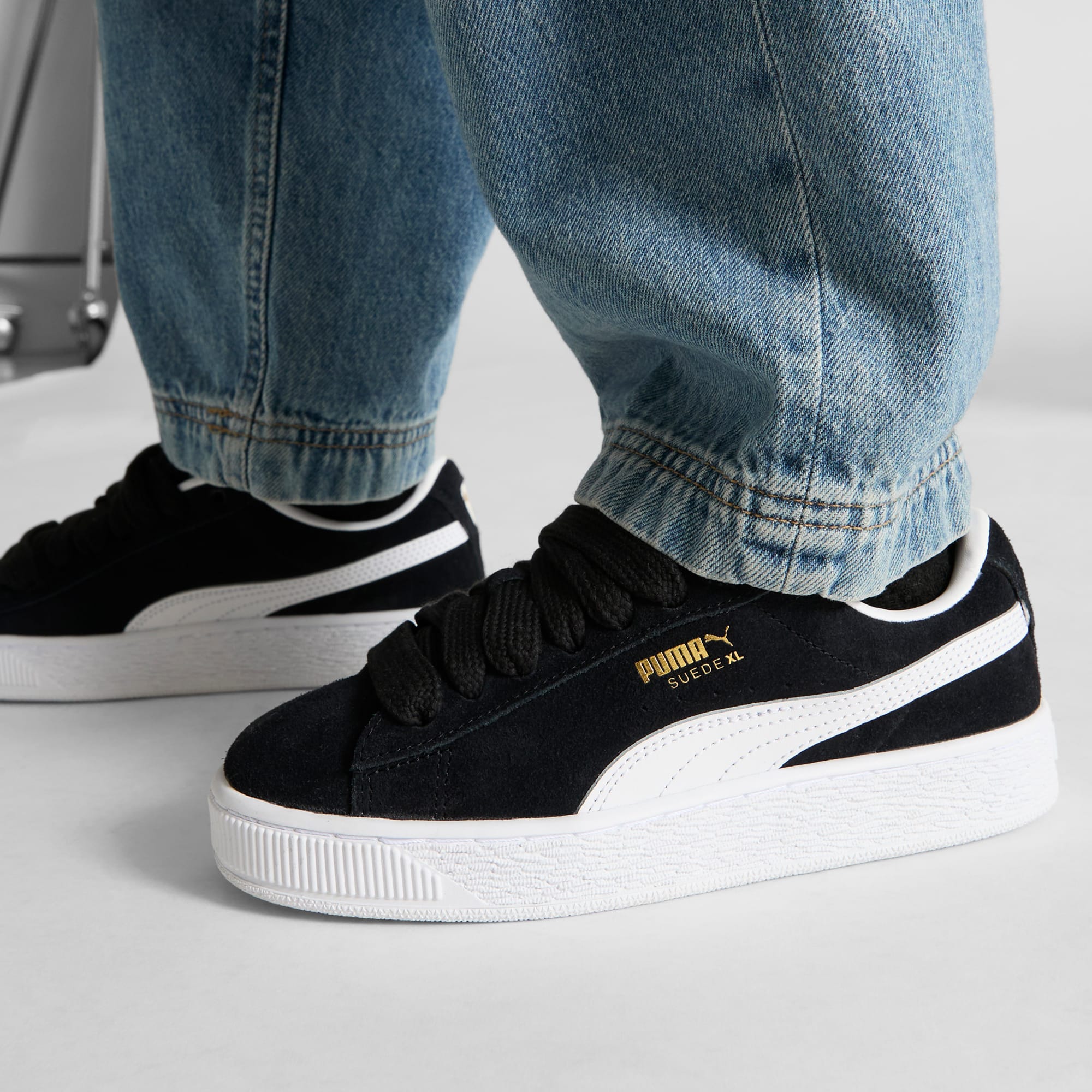 7 Colores, Tenis juvenil Suede XL – Puma Black-Puma White – vista 2