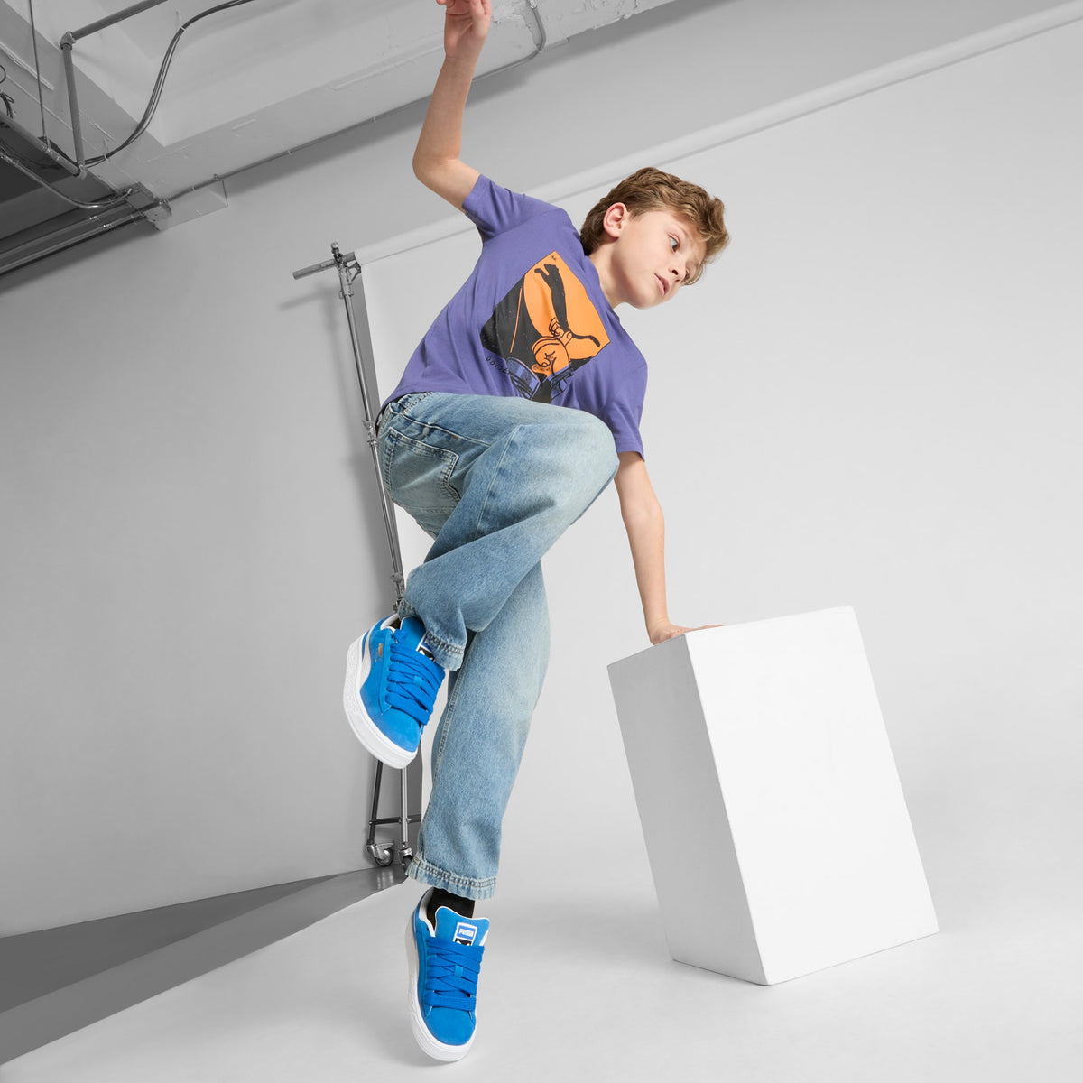7 Colores, Tenis juvenil Suede XL – PUMA Team Royal-PUMA White – vista 3