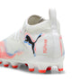3 Colores, Tenis juveniles FUTURE 8 MATCH para superficies firmes y superficies artificiales – PUMA White-PUMA Black-Glowing Red – vista 3