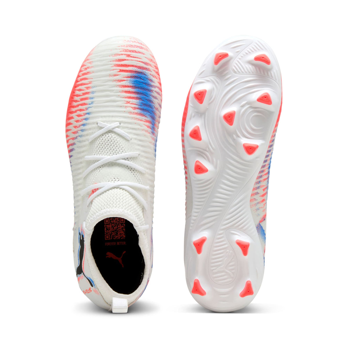 3 Colores, Tenis juveniles FUTURE 8 MATCH para superficies firmes y superficies artificiales – PUMA White-PUMA Black-Glowing Red – vista 4