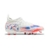 3 Colores, Tenis juveniles FUTURE 8 MATCH para superficies firmes y superficies artificiales – PUMA White-PUMA Black-Glowing Red – vista 5