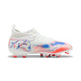 3 Colores, Tenis juveniles FUTURE 8 MATCH para superficies firmes y superficies artificiales – PUMA White-PUMA Black-Glowing Red – vista 5