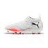 3 Colores, Tenis juveniles FUTURE 8 MATCH para superficies firmes y superficies artificiales – PUMA White-PUMA Black-Glowing Red – vista 1
