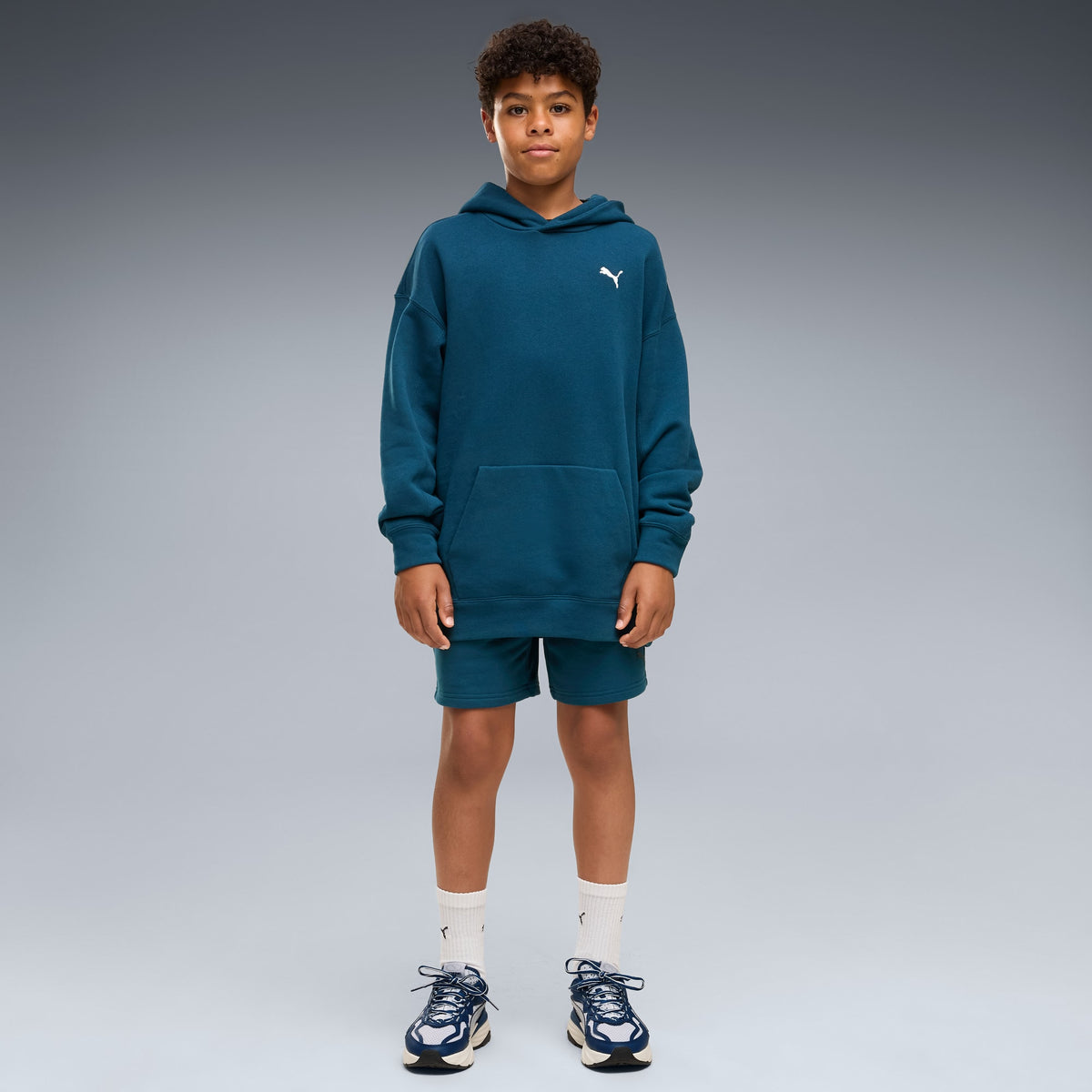 8 Colores, Tenis juveniles Fade – Silver Mist-Persian Blue – vista 3