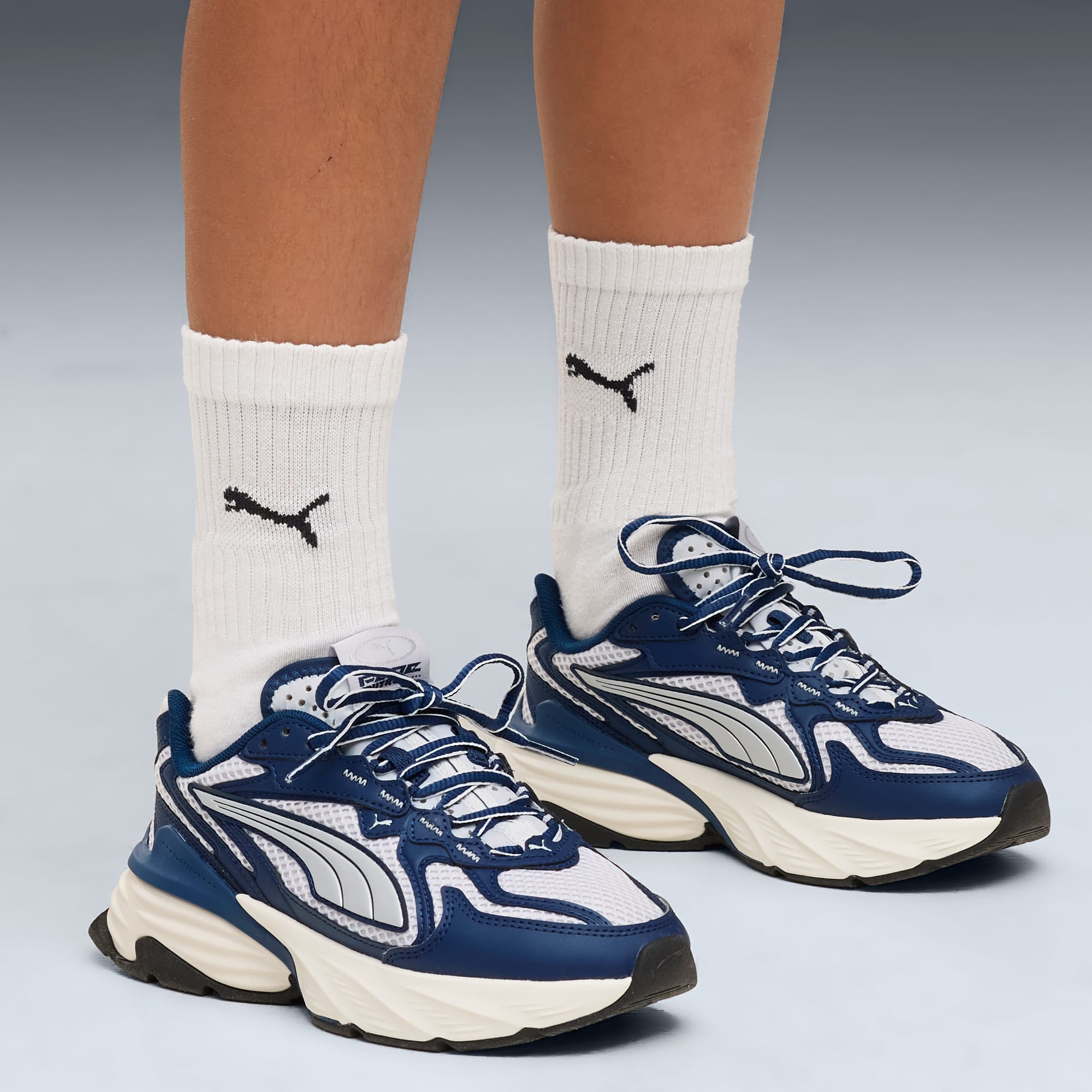 8 Colores, Tenis juveniles Fade – Silver Mist-Persian Blue – vista 2