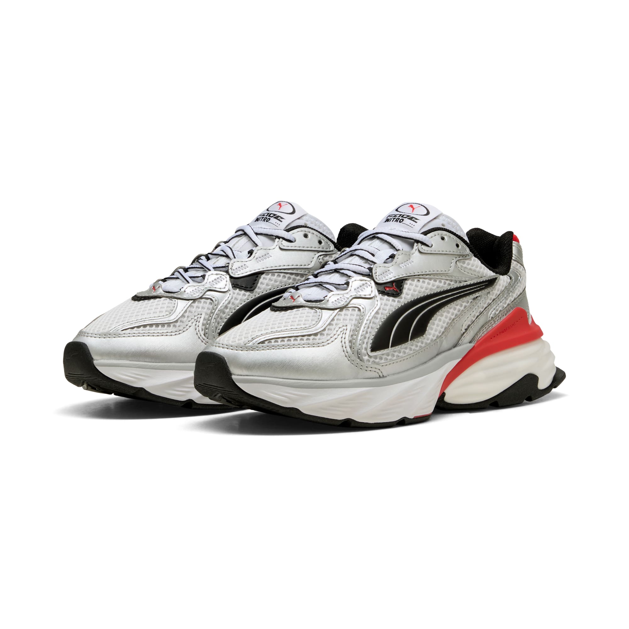 8 Colores, Tenis juveniles Fade – PUMA White-For All Time Red – vista 2