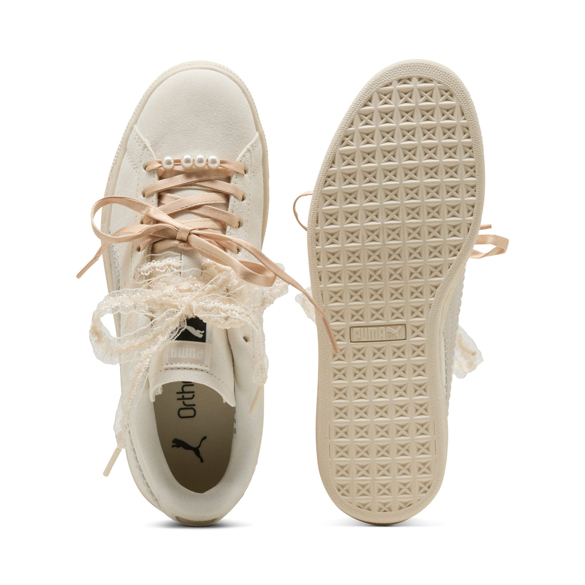 2 Colores, Tenis juveniles Suede Bloom – Frosted Ivory-Silver Fog – vista 6