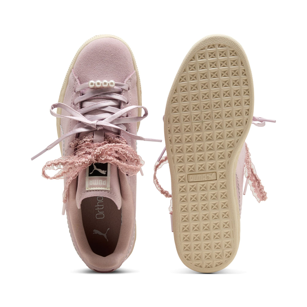 2 Colores, Tenis juveniles Suede Bloom – Misty Pink-Powder Pink – vista 6