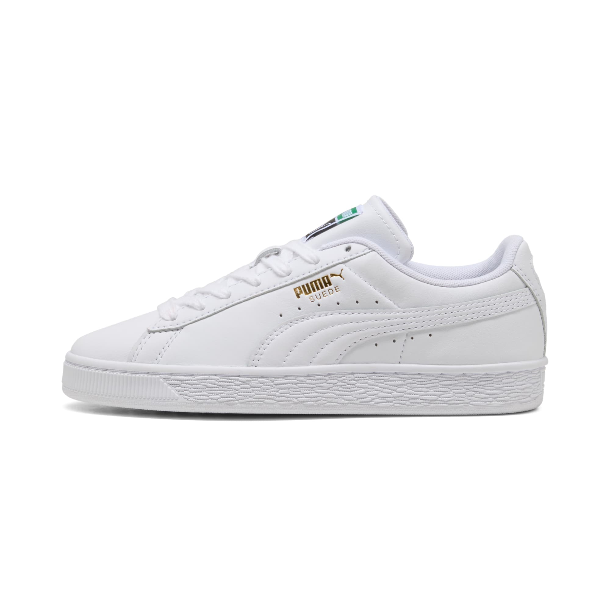 3 Colores, Tenis juveniles Suede – PUMA White-Archive Green – vista 1