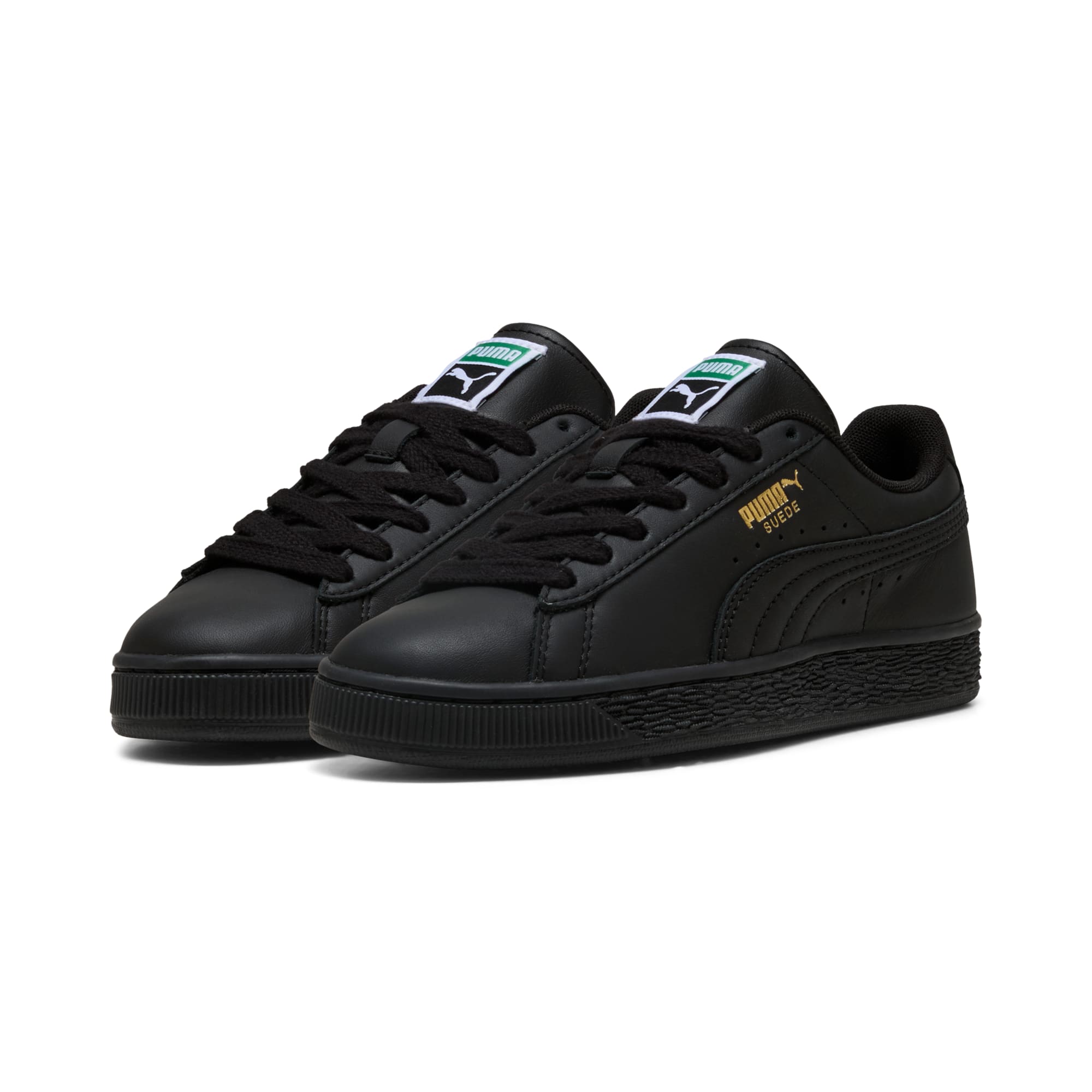 3 Colores, Tenis juveniles Suede – PUMA Black-Archive Green – vista 2
