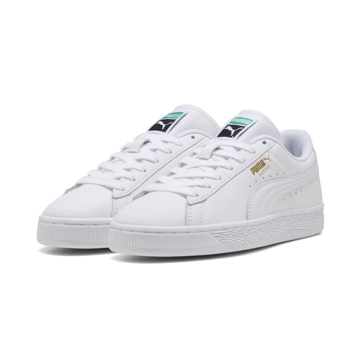 3 Colores, Tenis juveniles Suede – PUMA White-Archive Green – vista 2