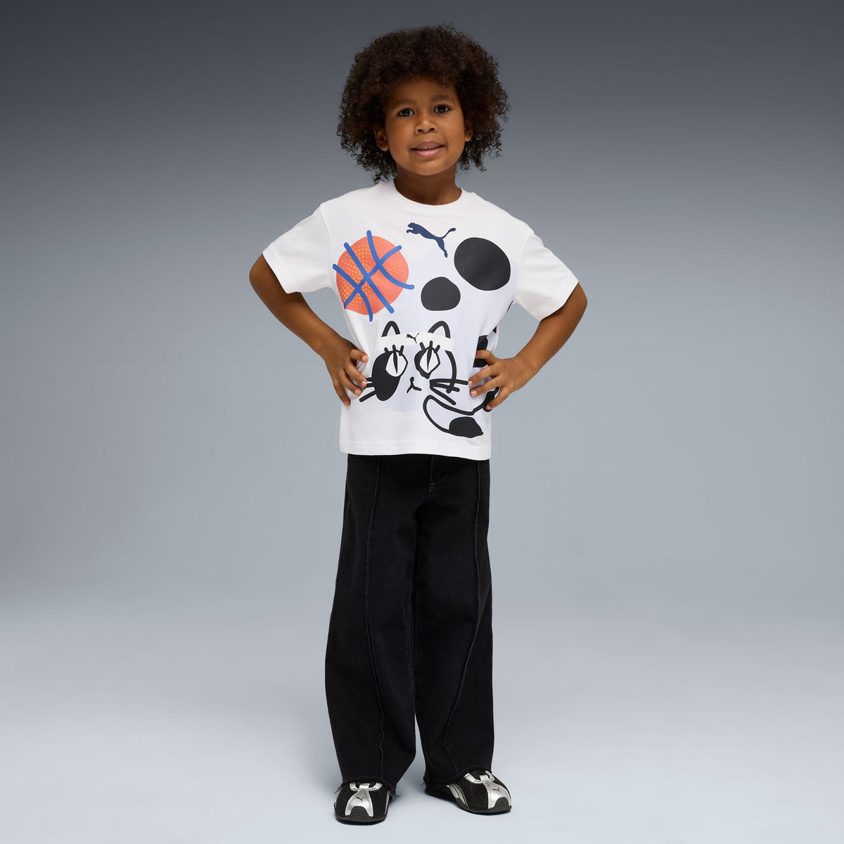 9 Colores, Tenis para niños H-Street OG – PUMA Black-PUMA Silver – vista 3