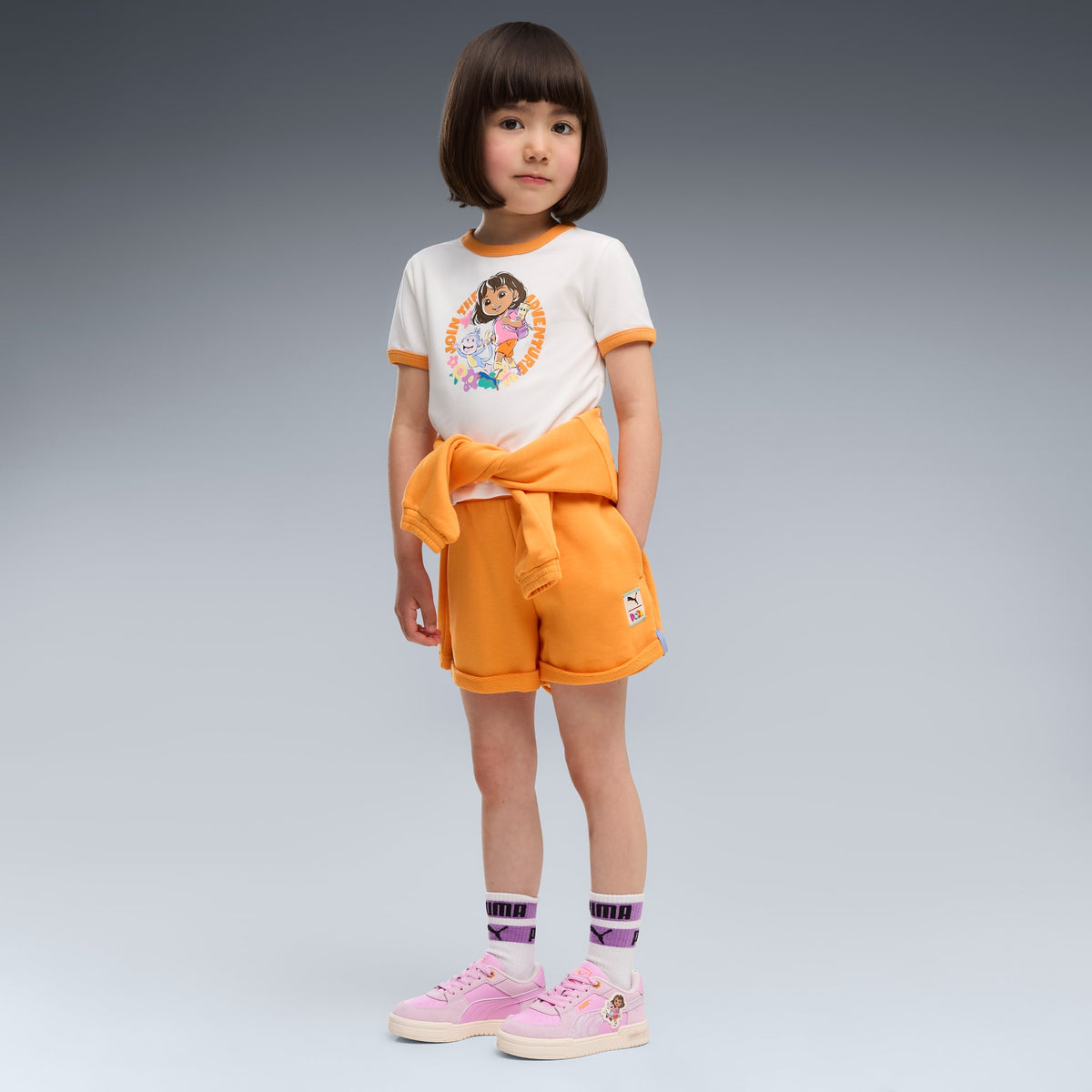 Tenis para niños PUMA x DORA THE EXPLORER CA Pro – Powder Pink-Chambray Blue – vista 3