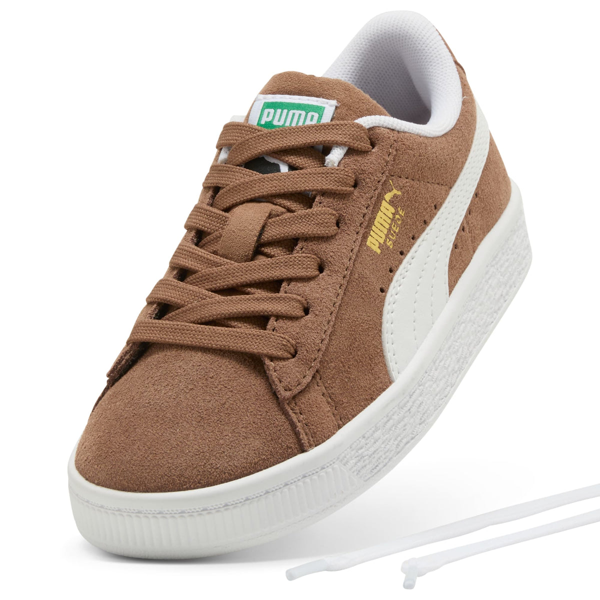 7 Colores, Tenis para niños Suede Classic – Haute Coffee-PUMA White – vista 8