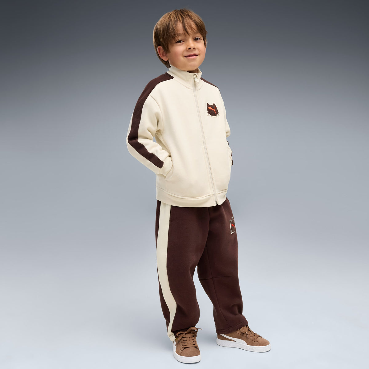 7 Colores, Tenis para niños Suede Classic – Haute Coffee-PUMA White – vista 3